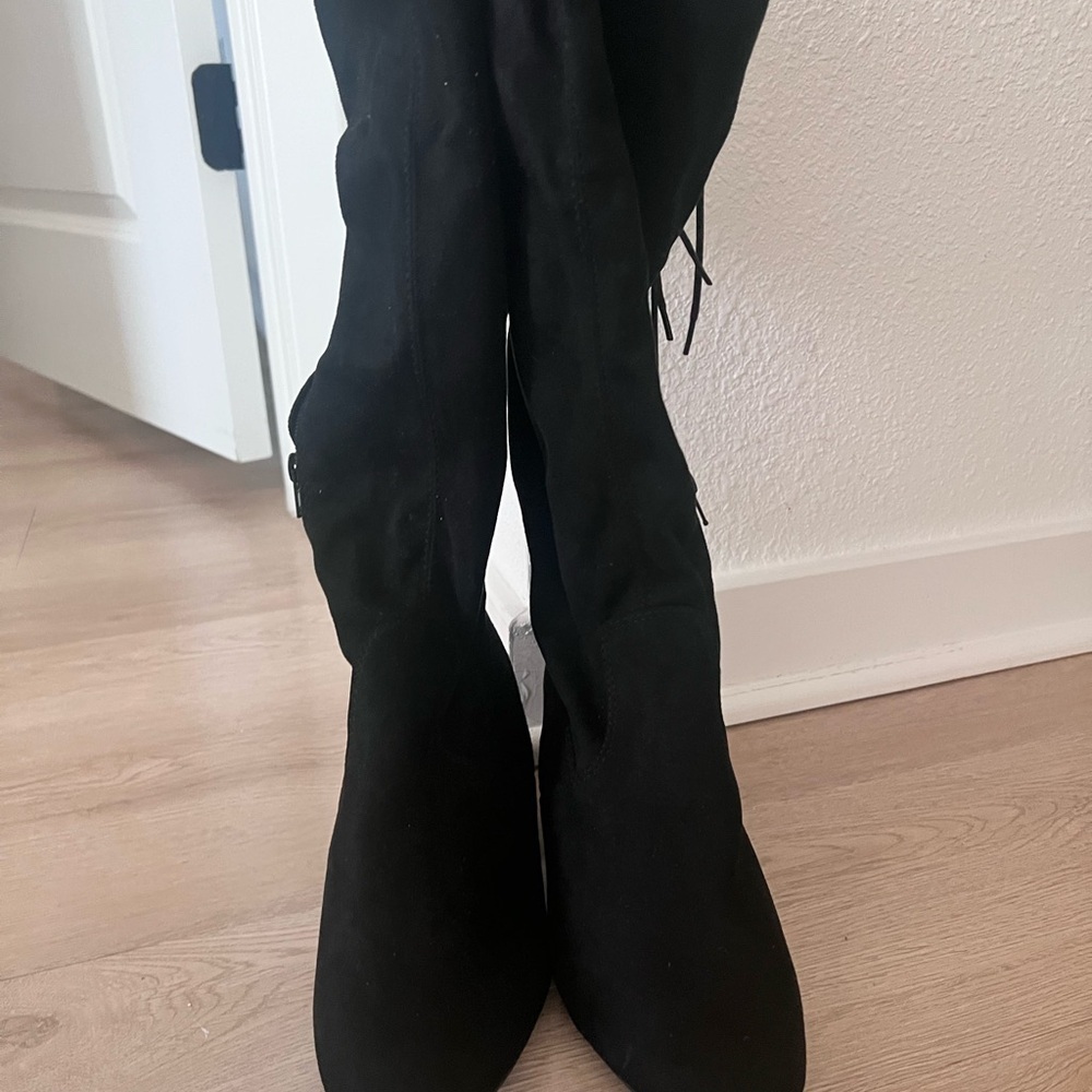 Fashion Nova Black Over-the-Knee Boots - Picture 7 of 16